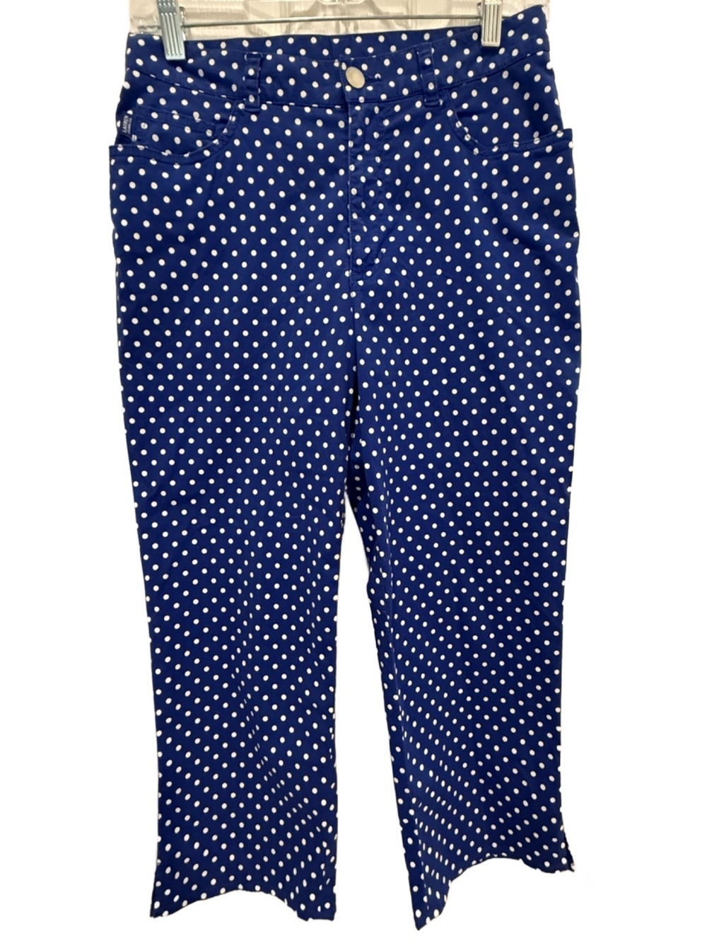 Ralph Lauren Blue & White Polka Dot Crop Pants. 6